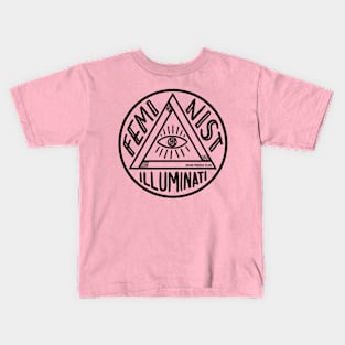 Feminist Illuminati (black ink) Kids T-Shirt